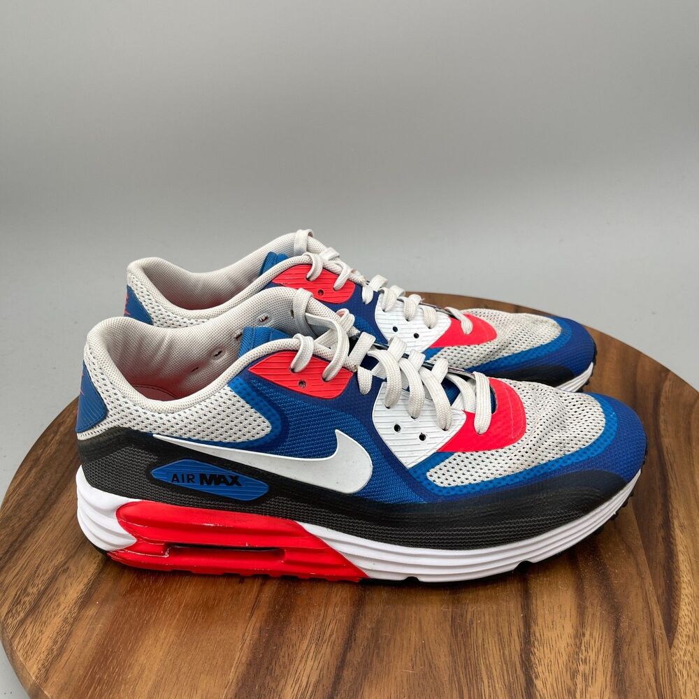 Nike Air Max Lunar Shoes Mens Size 11 Red White Blue Running Comfort Walking Gym